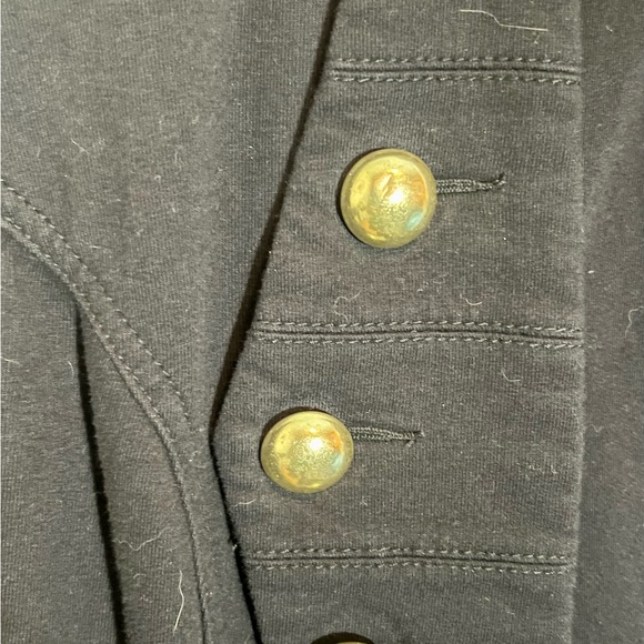90's Retro Vintage Black Jacket with Gold Buttons - Picture 3 of 9